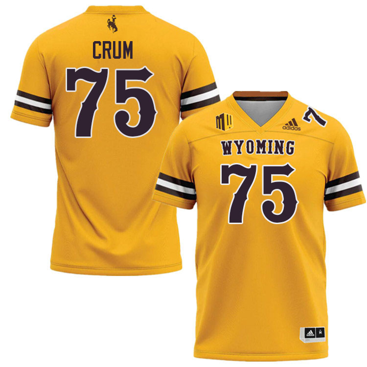 #75 Frank Crum Wyoming Cowboys Jersey College Football Uniforms,Gears,Jerseys-Gold